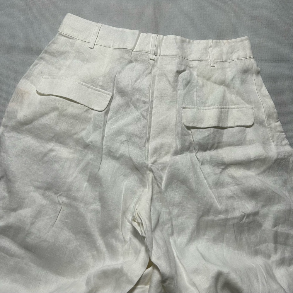 AEXAE wide leg white linen pants NWT size large - Picture 4 of 7